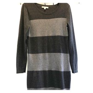 Grey striped sweater dress